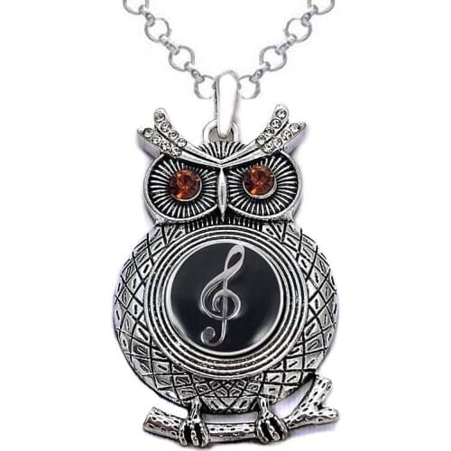 Interchangeable Owl Ginger 263 Snap Button Pendant Necklace Jewelry Fit 18mm Snap Button Charm jewelry For Women Gift
