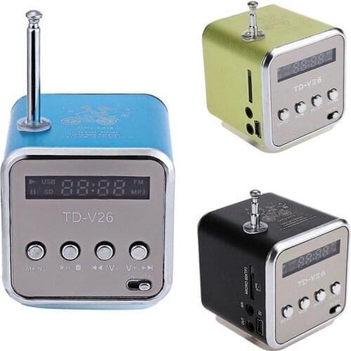 TD-V26 Mini Portable Sound Speaker TF Card FM Radio AUX Stereo Music Player