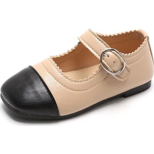 Girls Princess Shoes 2021 Spring and Summer New Fashion Soft Sole Leather Shoes Western Style Buckle Girls Shoes Casual Flats