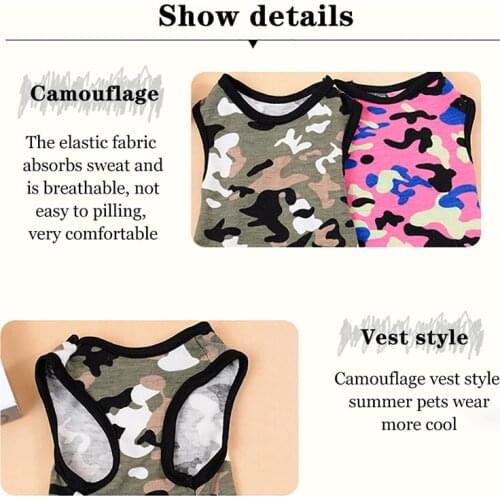 Pet Spring And Summer Cat Dog Camouflage Vest Rose Red Xxl Code