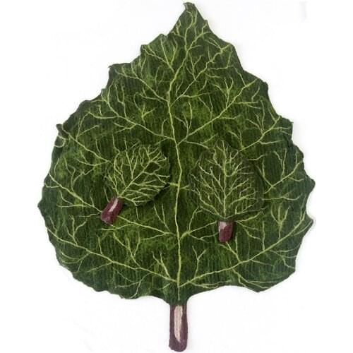 Vintage Felted Wool Fabric Blanket Plant Pattern Felt Wool Layer Newborn Posing Fabric Backdrop Cute Leaf Baby Boys Gift