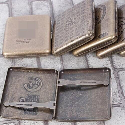 Vintage Metal Pocket Box Storage Container Smoking Cigarette Case Creative Tobacco Holder Durable 20 Sticks