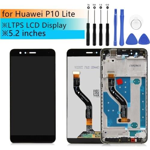 Original for Huawei P10 Lite LCD Display Touch Screen Panel with Frame Digitizer Assembly for Huawei P10Lite Repair Spare Parts