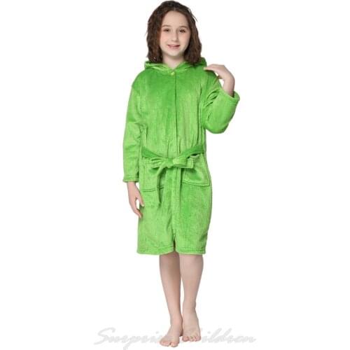 Winter Flannel Girls Nightgowns Kids Unicorn Bath Robes Baby Swim Pool Swimsuit Poncho Cape Licorne Onesie Children Pajamas