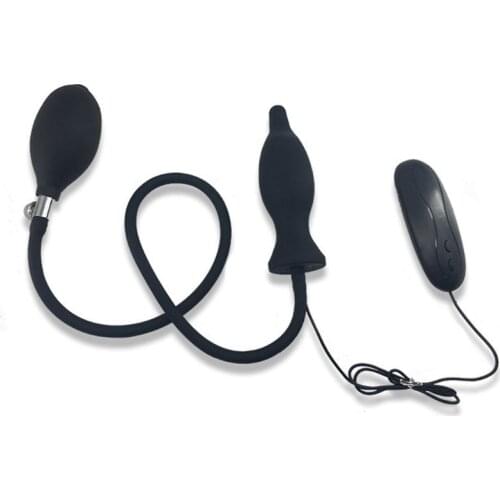 10 Frequency Vibration Modes Inflatable Dildo Stretcher Butt Plug Pump Expandable Massager Sex Toy for Women Men