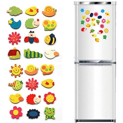 12Pcs Set Baby Kids Wooden Cartoon Animal Fridge Magnet Educational Kids Toy Refrigerator Magnets Gift Ideas CA