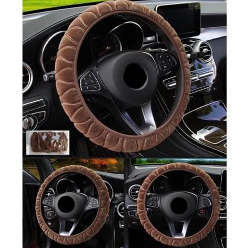 38cm Car Steering Wheel Covers Auto Steering Wheel Case Super Soft Plush Elastic Car Cover For Women Winter Warm