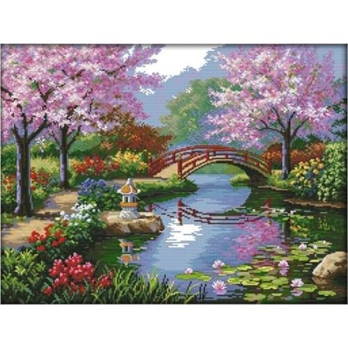 57 * 45 cm DIY cross needle in embroidery kits Kit 14CT hand pattern of beautiful park area