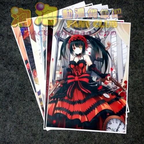 8Pcs/1lot Anime Date A Live Tokisaki Kurumi Picture Posters Figures Poster 42x29cm for Wall Home Decoration Collection Gift
