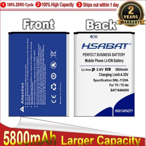 HSABAT 0 cycle 5700mAh Battery for BAT16464500 DOOGEE T5 / T5 Lite Perfect Replacement-free shipping