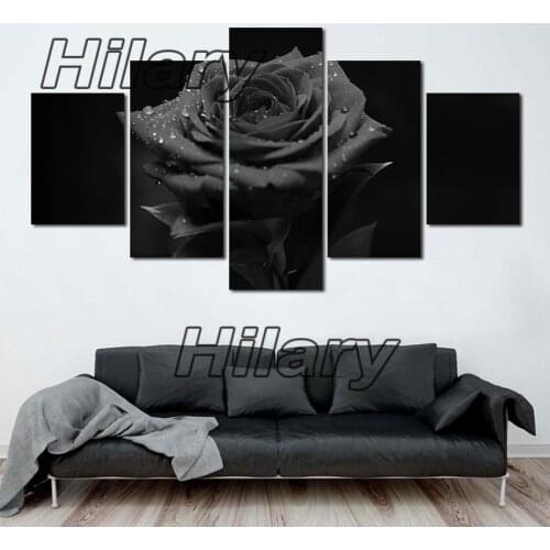 Flower Painting Wall Art Black and White Rose Hd Print Painting Poster Home Living Room and Bedroom Custom Wall Art Decoration