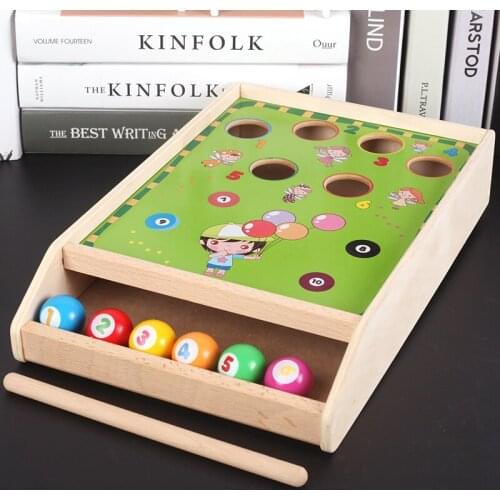 Wooden Desktop Billiard Game Mini Table Snooker toys Children Kids Color&Digital Cognition Education toys boy gifts 93