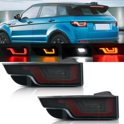 Dynamic LED Taillight For Rang Rover Evoque 2012-2018 4IN1 Turn Signal Reverse Running Lamp Smoke Lens A Set