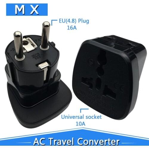1to2 EU Travel Adapter Plug for France, Germany, Russia, Belgium, Tunisia, Germany, EU Conversion with Security Door
