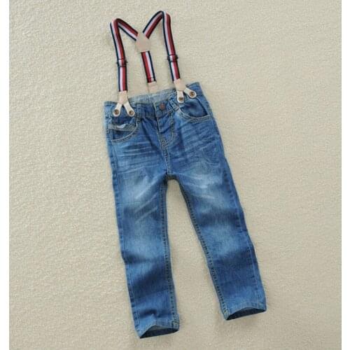 2019 spring and autumn new boy denim overalls casual trousers childrens pants middle and small children