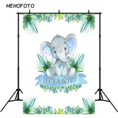 MEHOFOTO Elephant Baby Shower Backdrop Its A Boy Peanut Baby Shower Photography Background Baby Shower Party Banner Decoration