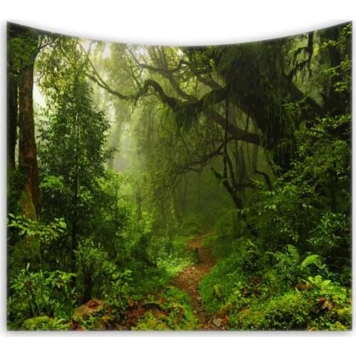 Tapestry Wall Hanging Bedspread Beach Towel Home Deco Table Cloth Green Tree Green Forest Tropical Spring Mountain Free Shippin