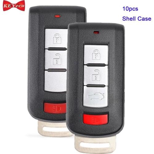 KEYECU 10pcs for Mitsubishi Lancer Outlander Eclipse Galant Remote Key Shell Case Fob 3 /4 Button for OUC644M-KEY-N
