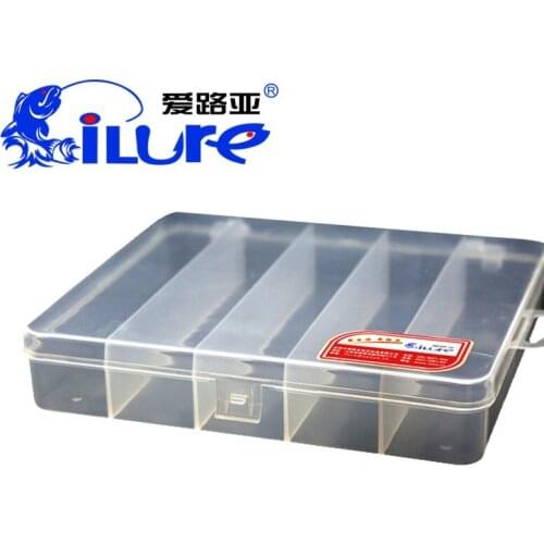 ILure 17.5x15.5x3.5cm 5 Compartments Transparent White Fishing Lure Box Minnow Bait Hook Waterproof Box Carp Fishing Accessories