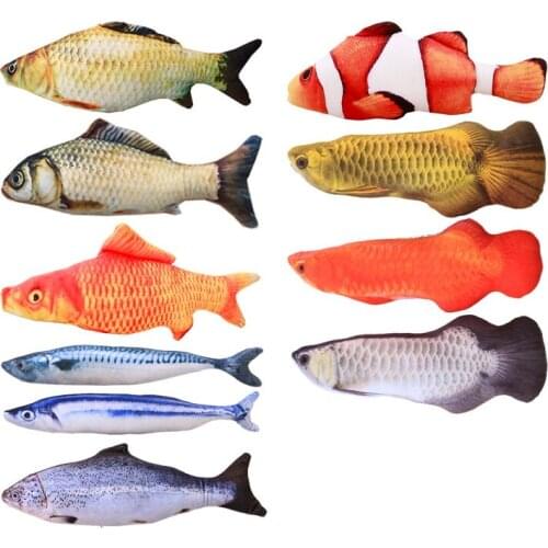 Creative 3D Cute Simulation Fish Playing Toy For Pet Gifts Catnip Fish Plush Stuffed Pillow Toy