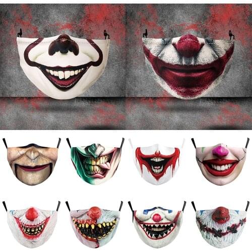 NEW Halloween Horror Clown Cospaly Series Party Masks Face-Protection Cycling Sports Breathable Adult Mask Women Men Unisex Gift