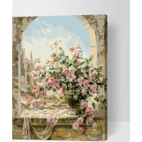 Acrylic Flower Art Flower Paint By Number Kit Oil Painting Flower On Canvas Flower Lover Gift Abstract Flower Art Flower Art