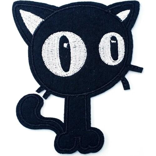 Black Cat (Size:7.7x9.6cm) DIY Cloth Badges Mend Decorate Patch Jeans Bag Clothes Apparel Sewing Decoration Applique Patches