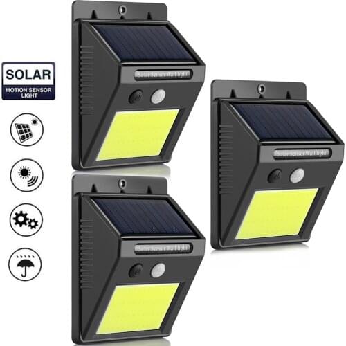 48leds PIR Motion Sensor Solar Night Light COB Wall Lamp Outdoor Waterproof for Household Garden Yard Path Nightlight Decoration