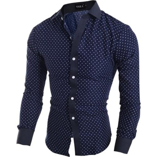 New 2018 Men Brand Shirt Casual Men Slim Fit Dress Shirt Camisa Masculina Fashion Long Sleeve Shirt Men Clothes Men Print Shirts