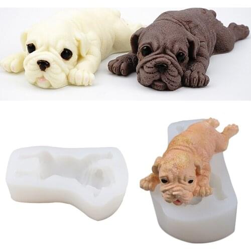 Dog New Stereo Mousse Mold Ice Cream pet 3D Stereo Mold Bulldog Shar Pei Dirty Dog Silicone Mold