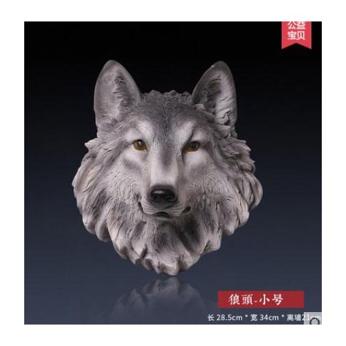 New wall coverings of European simulation Langtou living room office bar decorated resin animal head mural