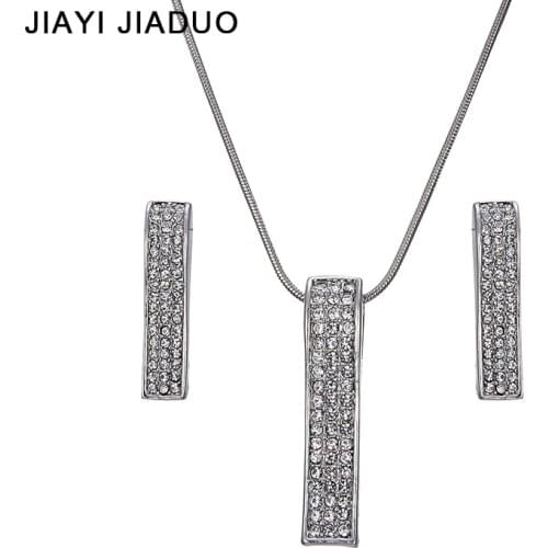 Charming Bridal jewelry set shipping 2017 Silver Color Necklace earrings For women gift jewelry of Wedding Party Costume