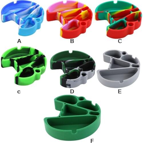 DAB Ashtray for Cigarettes Outdoors Colorful Dual-use Rest Unbreakable Silicone Cigar Ash tray for Home Decor