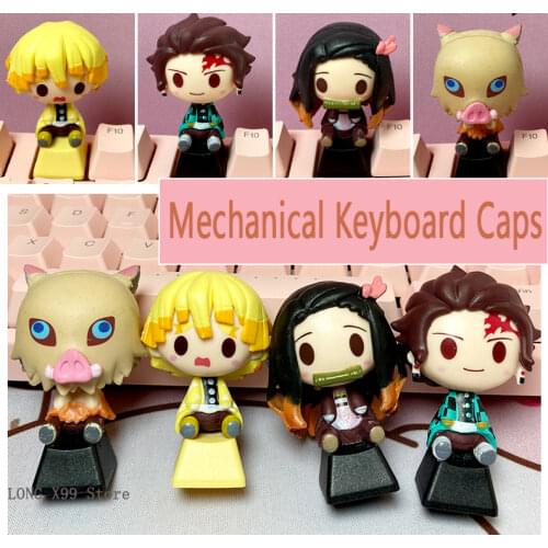 DIY Keycap Anime Demon Slayer cute Nezuko creativity mechanical keyboards keycaps personality design for Cherry MX axis keycaps