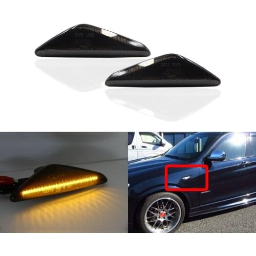 Fits For BMW E70 E71 E72 X5 X6 F25 X3 2007-2013 Smoked Front Amber Led Side Marker Lights Auto Turn Signal Lamp