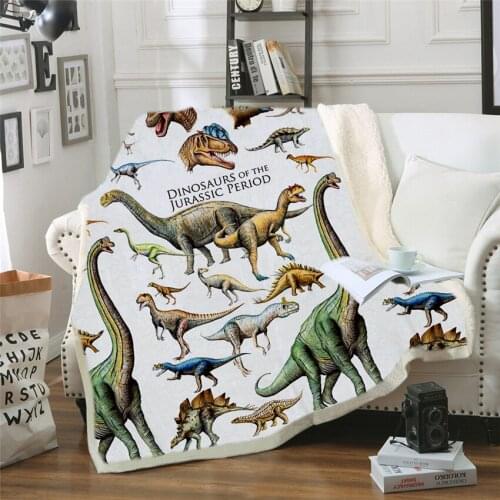 Dinosaur Blanket Bedding Sheet Sofa Cover Throw Nap Blanket As Mat Travel Picnic Home For Adults Kids on Bed Crib Plane