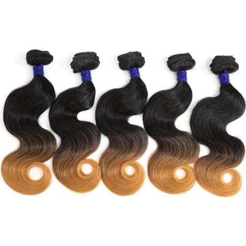 Romance Vintage Ombre Body Wave Hair 14 inch 5Pieces/lot 240g One Pack Full Head Hair weave Good Quality Synthetic Hair Bundles