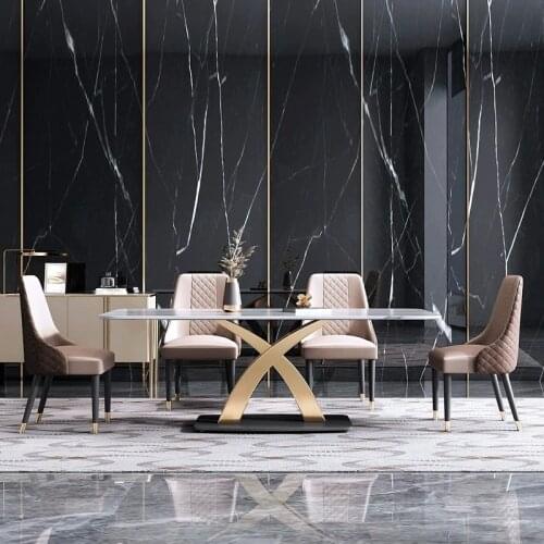 Luxury Design Dining Room Furniture Modern Dining Table Marble Top 8 seater