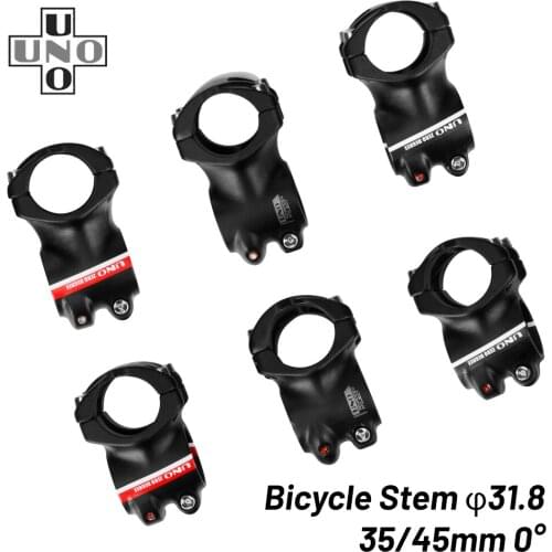 UNO Mountain Bike Stem 31.8 MTB Stem Riser 45mm 35mm Short MTB Bar Clamp 0 Degree Handlebar Extender Bicycle Parts