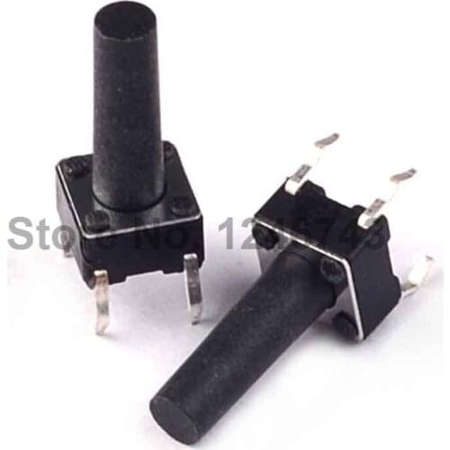 50PCS 6x6x14MM 4PIN Tactile Tact Push Button Micro Switch Direct Self-Reset DIP Top Copper