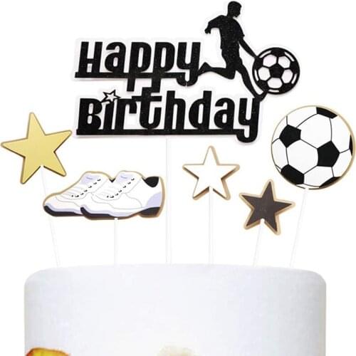 Happy birthday Football party cake topper decor for Football ornaments cake decor accessories birthday cake decor fiestas event