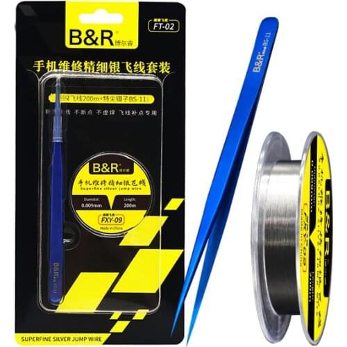 Ultra-Fine 0.009MM Silver Flying Wire Set CPU Welding Pad Flying Wire Mainboard Fingerprint Repair Maintenance Solder Jump Line