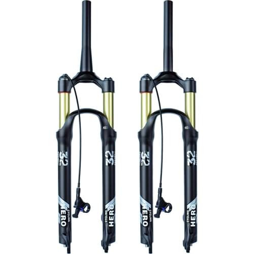 Magnesium Alloy MTB Suspension Air Fork Mountain Bike Plug 26 27.5 29 Inch 130-140MM Stroke Bicycle Front Fork