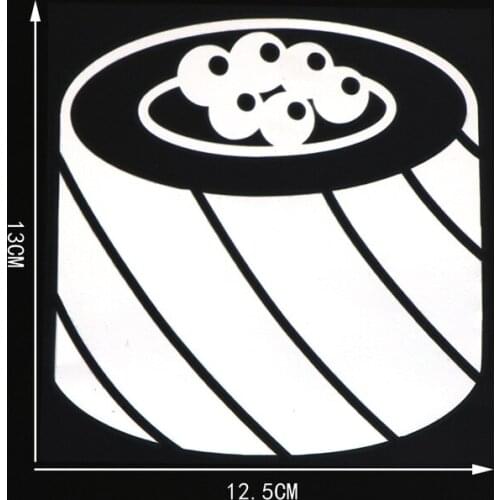 12.5×13CM Vinyl Decal Sushi Japanese Asian Food Car Stickers Decorative
