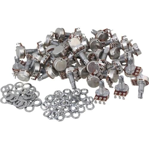 Yibuy 100 Pieces Mini Guitar Potentiometer Pots A500K OHM 18mm Shaft Length