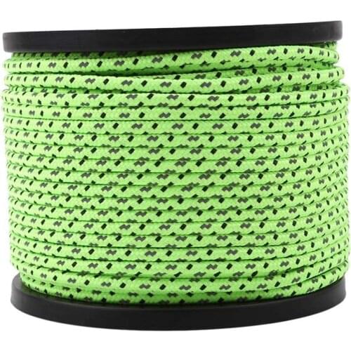 50M Green Reflective Guy Line Cord Outdoor Camping Canopy Tent Paracord Rope