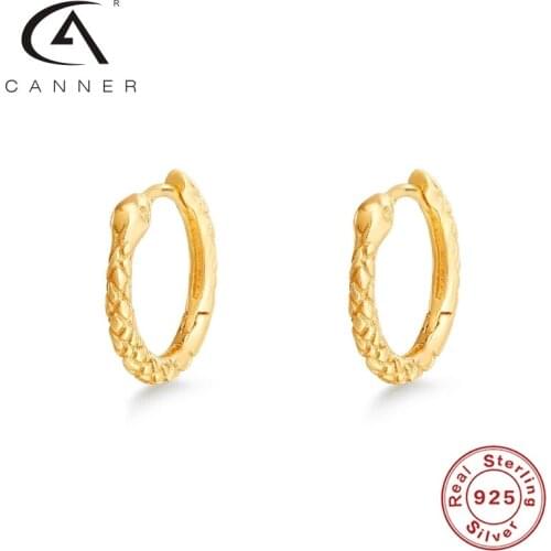 CANNER Europe America Hoop Earrings For Women Pendientes Plata 925 Fashion Women Jewelry Accessories Kolczyki Earrings Jewelry