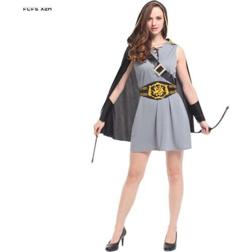 Female Hunter Archer Cosplay Adult Women Halloween Warrior Costumes Carnival Purim parade Masquerade Stage Role play party dress