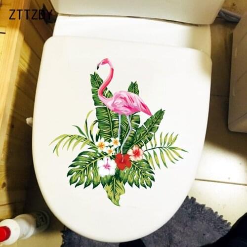 ZTTZDY 21.8CM×22.6CM Flamingo Creative Home Room Decoration Wall Stickers Mural Plant Toilet Decal T2-0835