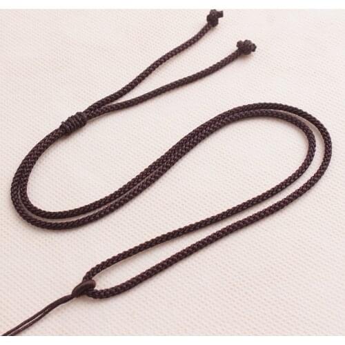 10pcs Hand-woven simple pendant necklace rope diy emerald beeswax jade pendant lanyard double knot men and women rope